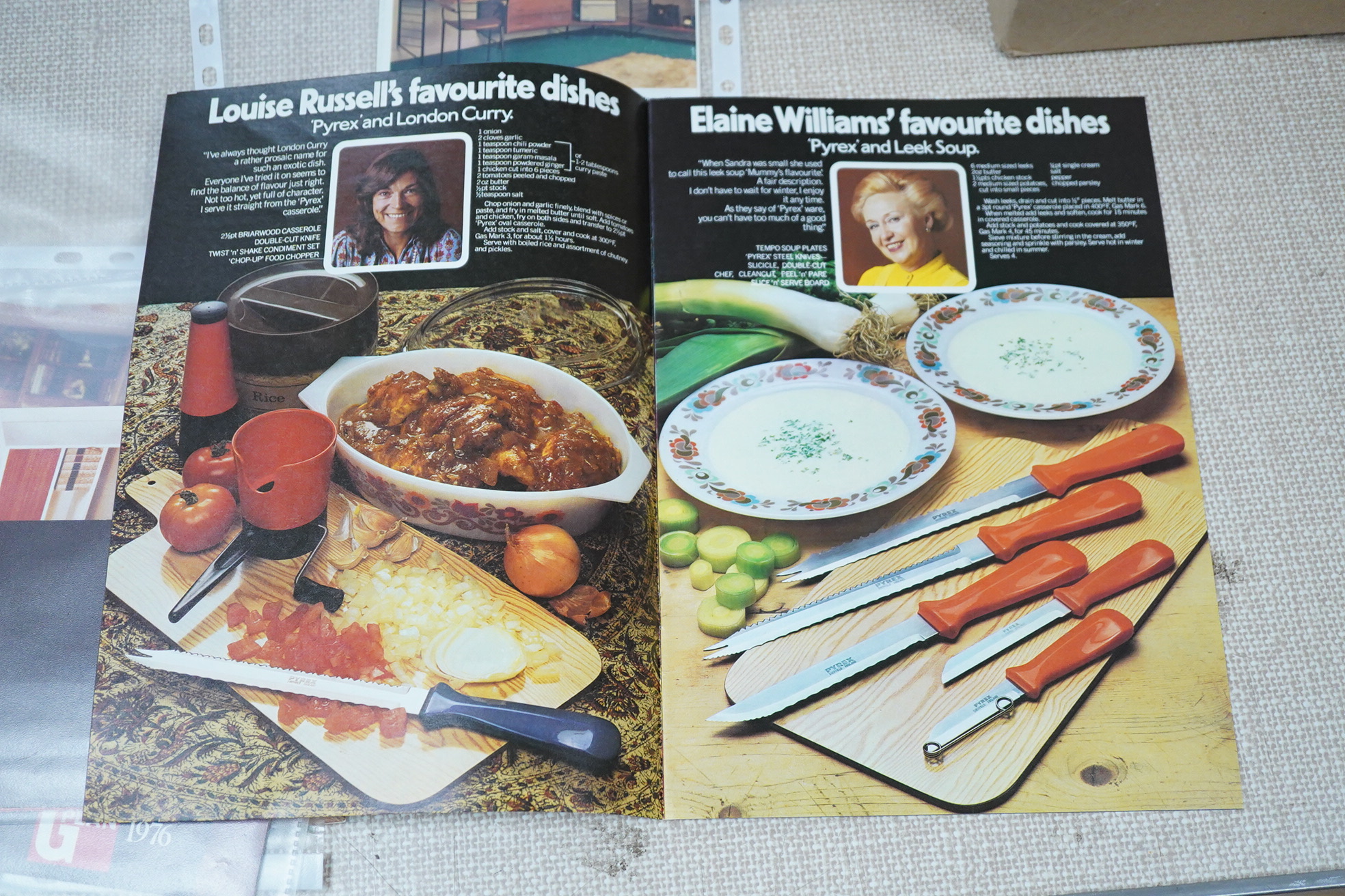 A collection of 1970s advertising booklets for G Plan, Ladderax, Qualcast, Pyrex, etc.